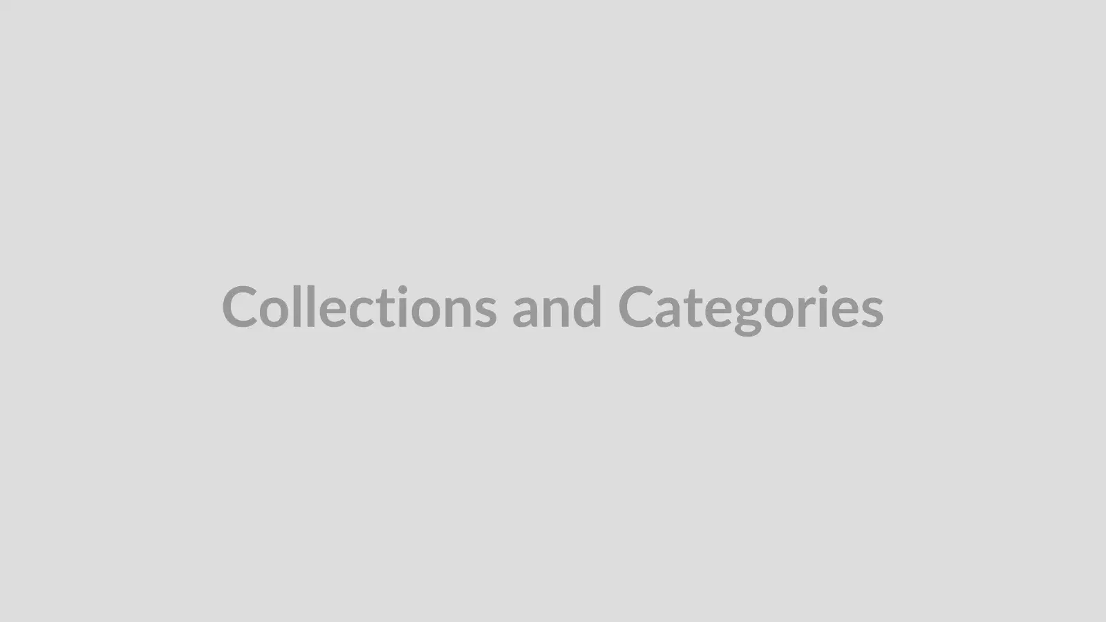 Collections and categories layout example