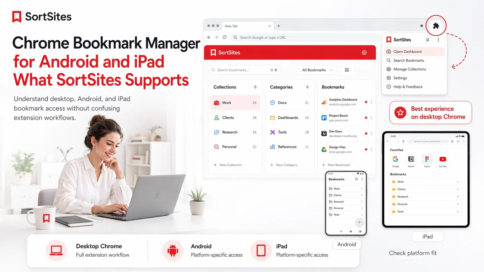 Chrome Bookmark Manager for Android and iPad: What SortSites Supports