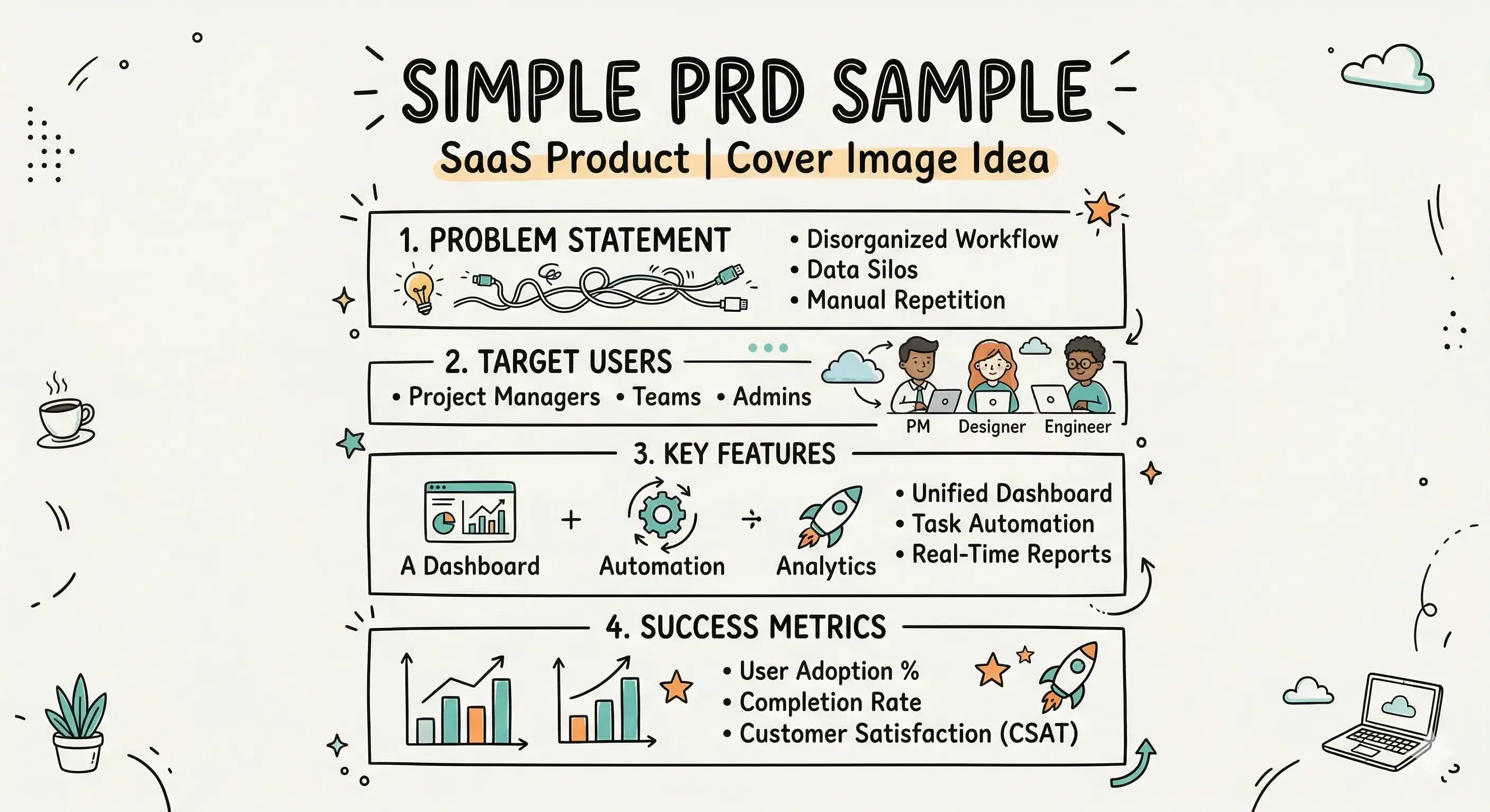 What does a product requirements document sample look like and how do you use it?