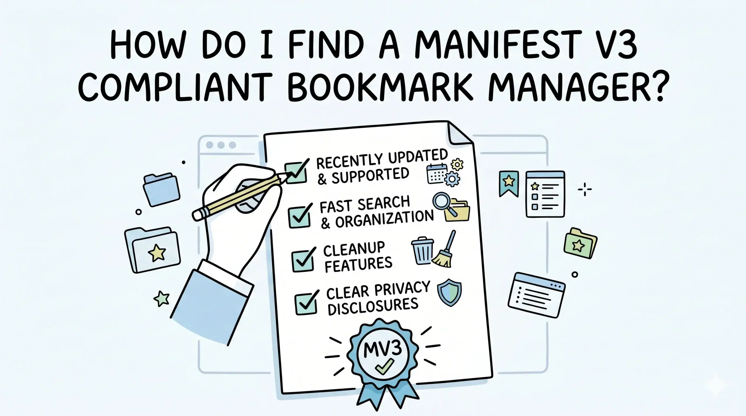 How do I find a Manifest V3 compliant bookmark manager?