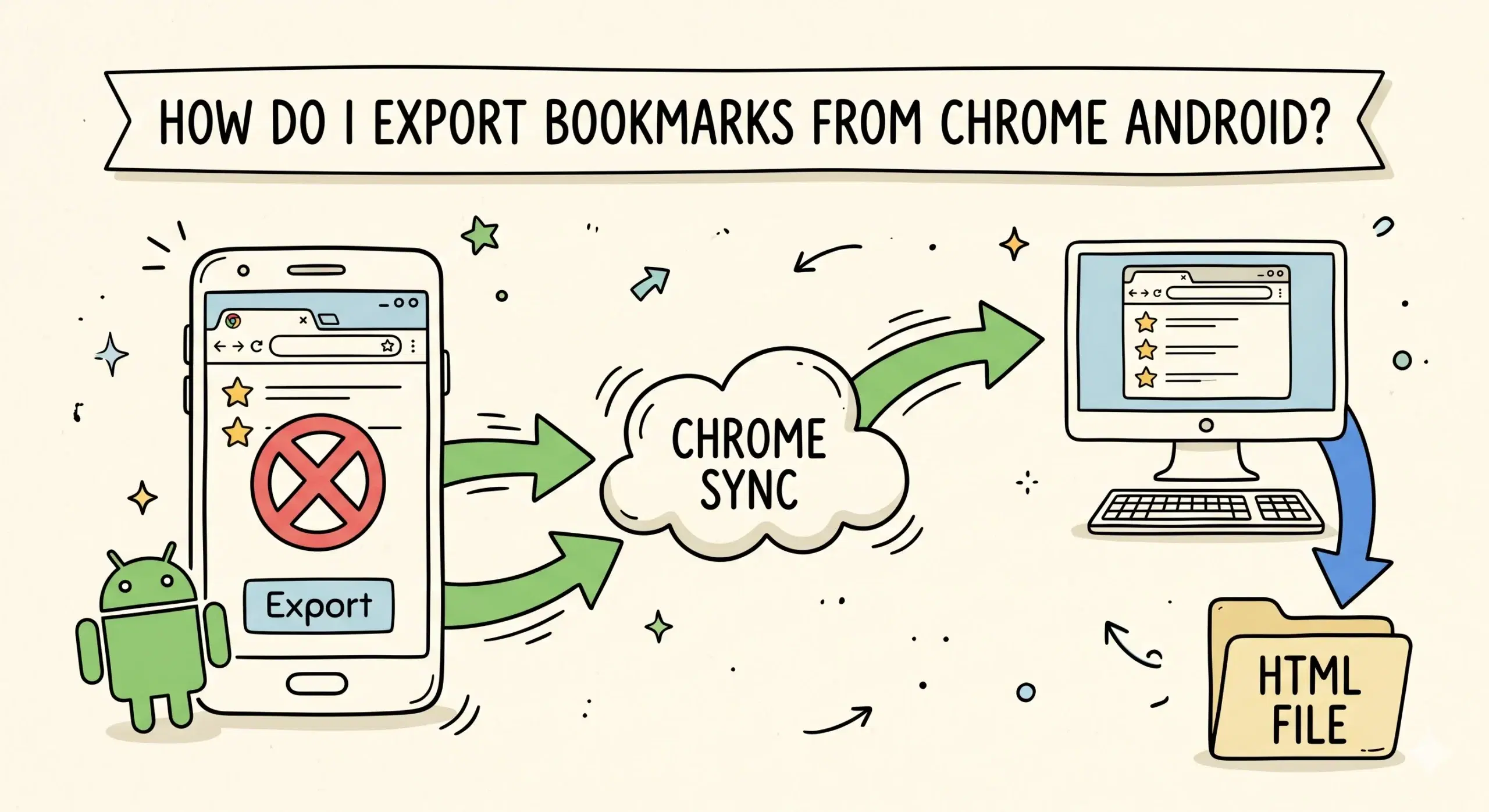 How do I export bookmarks from Chrome Android?