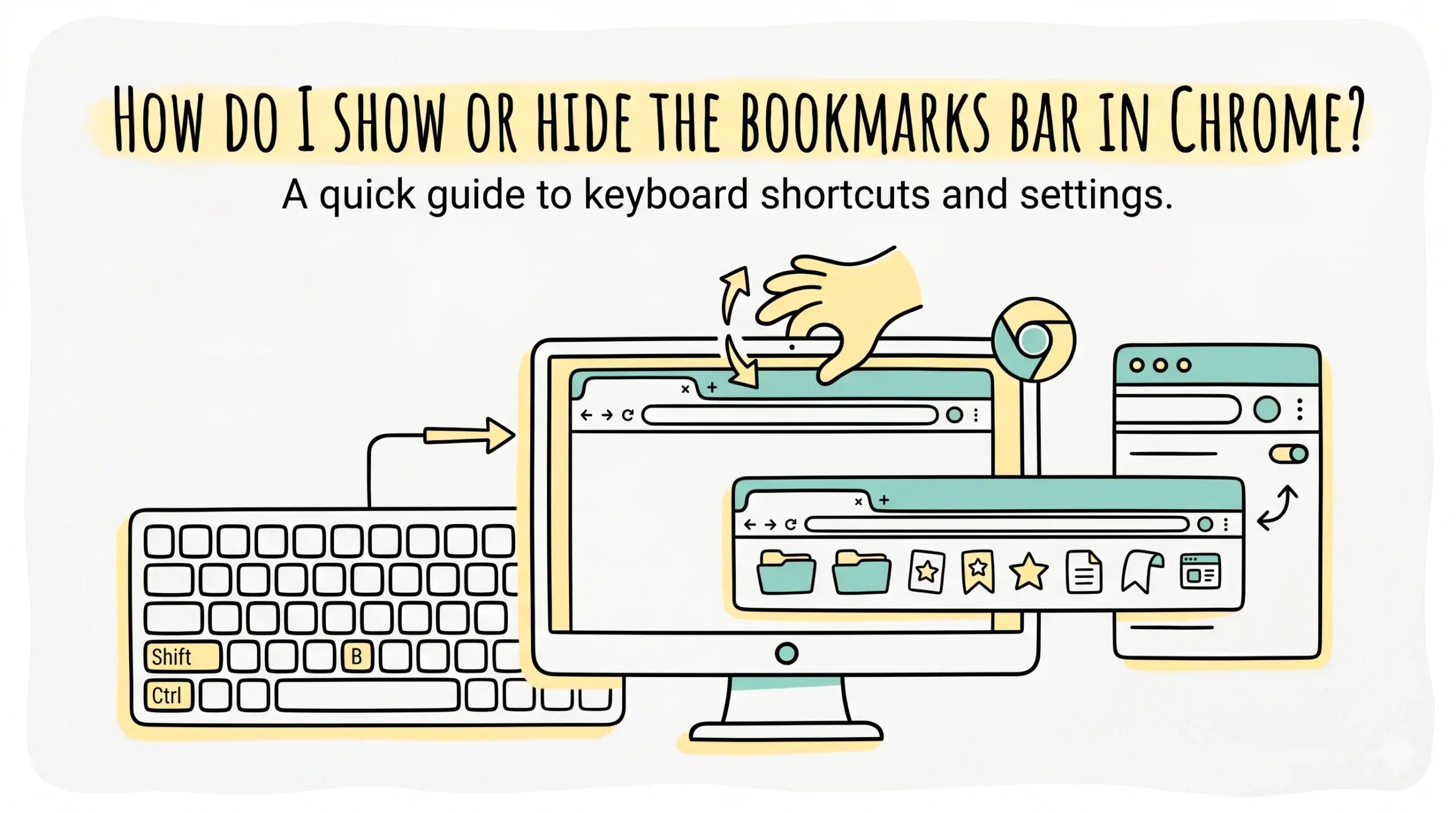 How do I show or hide the bookmarks bar in Chrome?