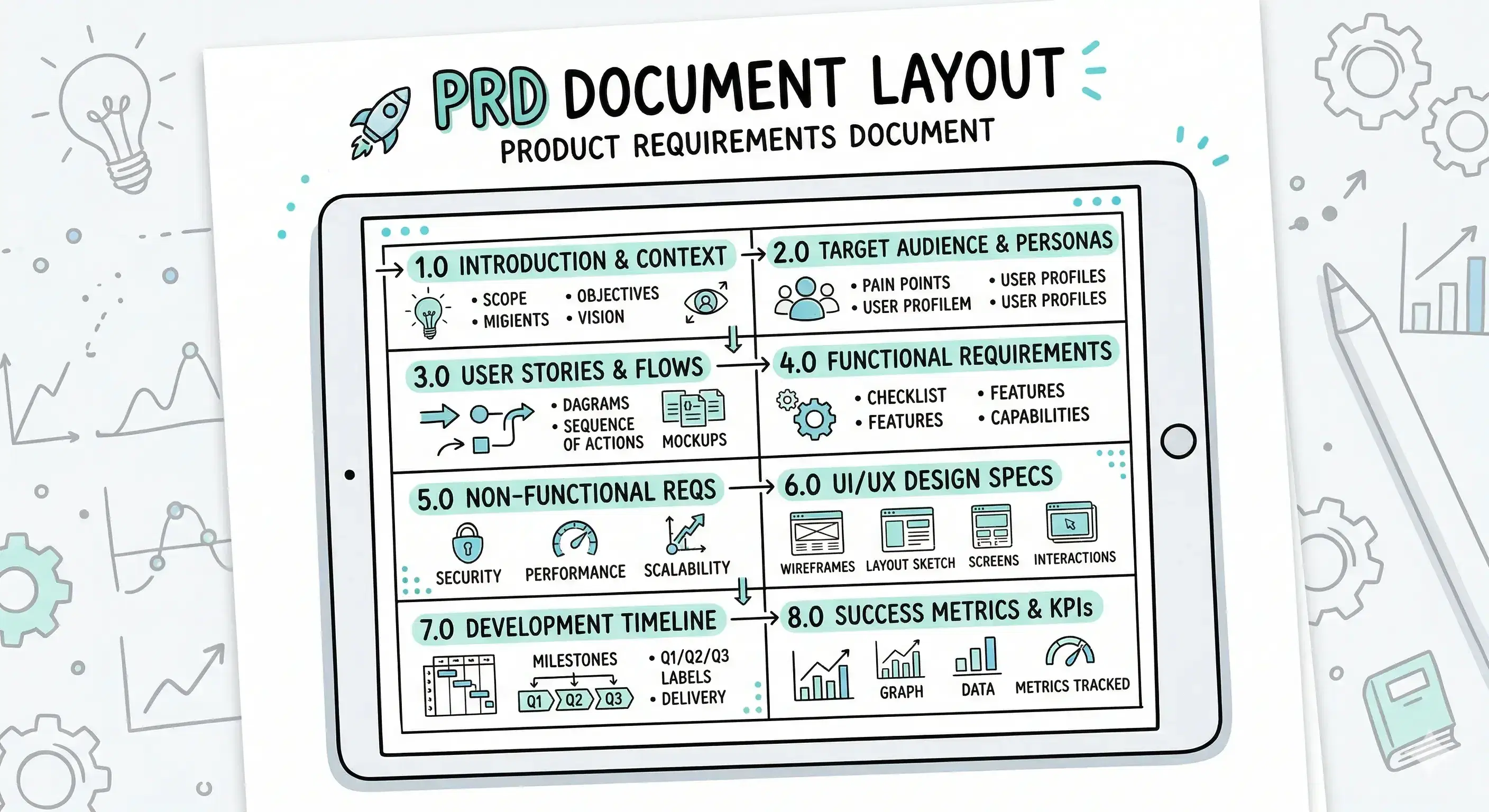 Where can I find a simple PRD sample and what should it include?